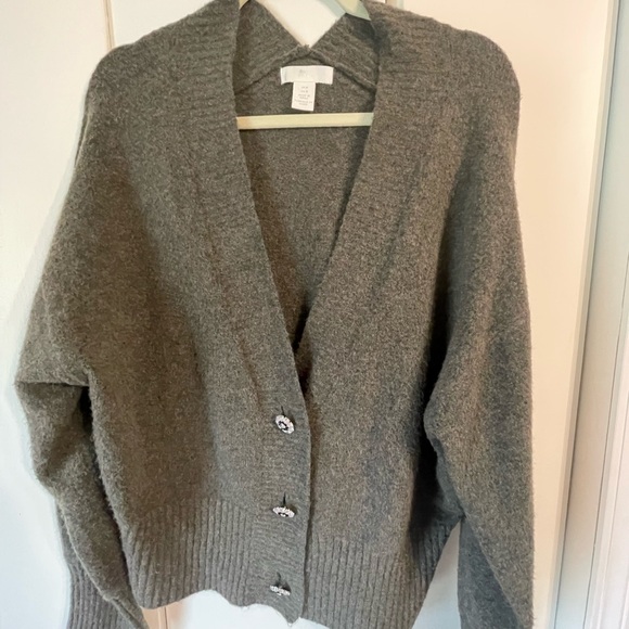 H&M Sweaters - H&M Heather Gray Button Front V-Neck Cardigan